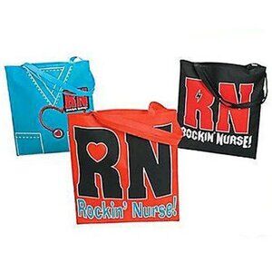Nursing Shopper Lunch Beach Tote Bag Rockin Nurse RN Nurse Graduation Gift